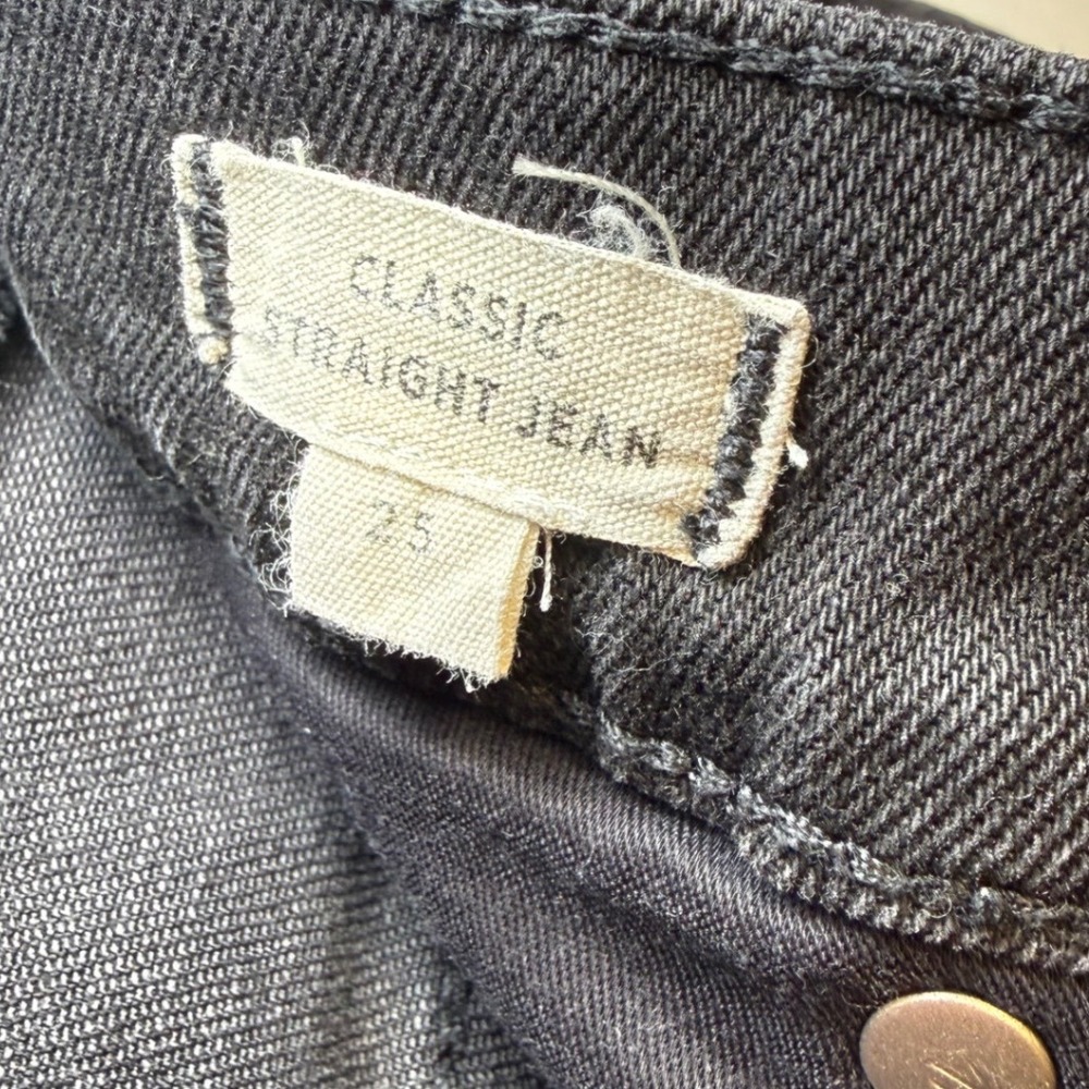Madewell Classic Straight Jean Lunar Wash Faded Black High Rise Denim Size 25 - Picture 3 of 12